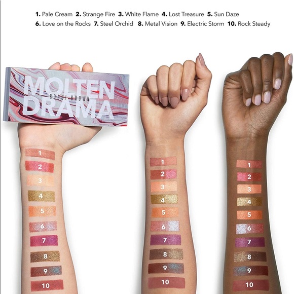 HP 🥳 NIB BOBBI BROWN Molten Drama Eyeshadow Palette 10 Pigment-Packed Shadows! - Picture 3 of 9